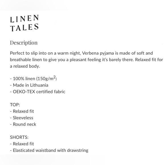 Linen Tales “Verbena” mélange linen pj set/cinch shorts & sleeveless top - NWT - Picture 8 of 16